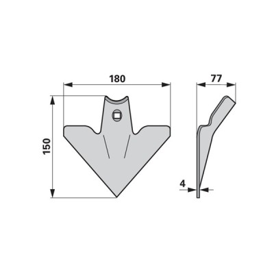 Breitschar 180x4mm zu Kultivatorzinke