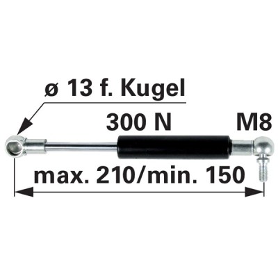 Gasdruckfeder 83952266 für Tür zu Ford