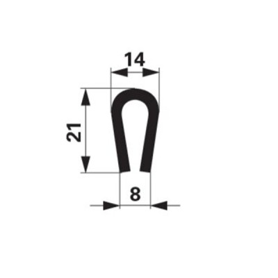 Gummi-U-Profil Klemmbereich 8 mm 