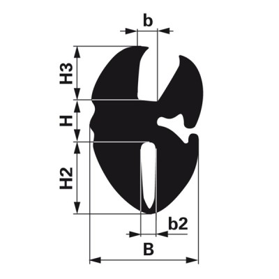 Gummiklemmprofil Universal 30005 - für Scheibe 1,5 mm - Meterware