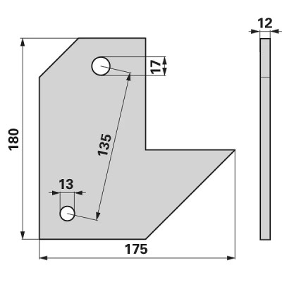 Halter für Schwergrubberstiel - Rahmen 100x100 mm - Lochdurchmesser 17 mm