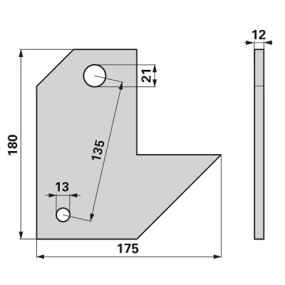 Halter für Schwergrubberstiel - Rahmen 100x100 mm - Lochdurchmesser 21 mm