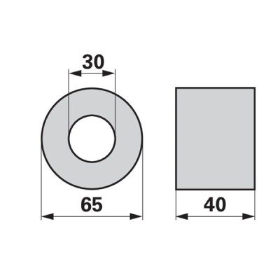 Hartholzlager rund 40x65x30mm