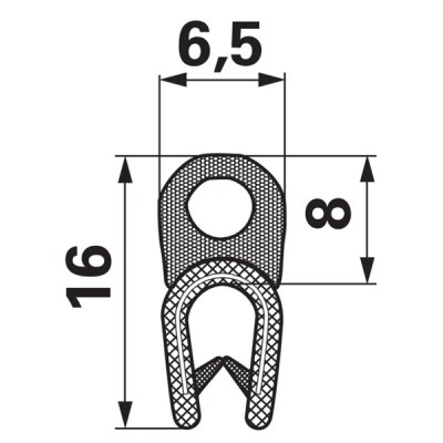 Kanntenschutz mit Moosgummi Dichtungsprofil - Klemmbereich 1-3 mm