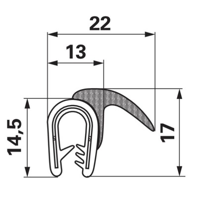 Kanntenschutz mit Moosgummi Dichtungsprofil - Klemmbereich 1-3,5 mm