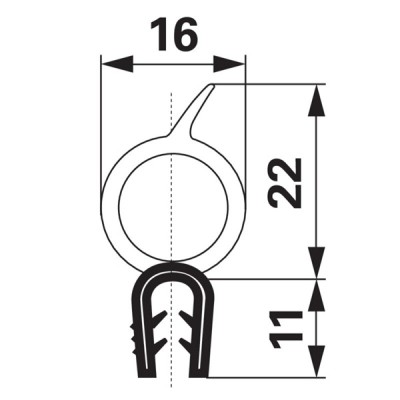 Kanntenschutz mit Moosgummi Dichtungsprofil - Klemmbereich 1,5-3 mm