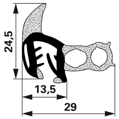 Kanntenschutz mit Moosgummi Dichtungsprofil - Klemmbereich 5-6 mm für Türen Lindner Geotrac