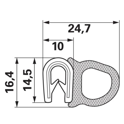 Kanntenschutz mit Moosgummi Dichtungsprofil - Klemmbereich 2-5 mm