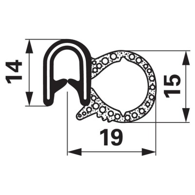 Kanntenschutz mit Moosgummi Dichtungsprofil - Klemmbereich 1-4 mm