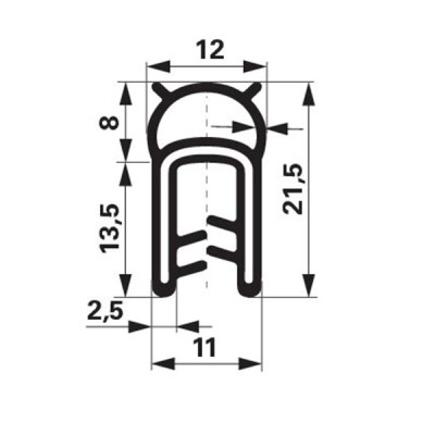 Kantenschutz mit Silikon Dichtungsprofil - Klemmbereich 2-4 mm