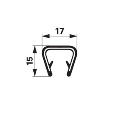 Kantenschutzprofil aus PVC mit Metalleinlage - Klemmbereich 10-12 mm