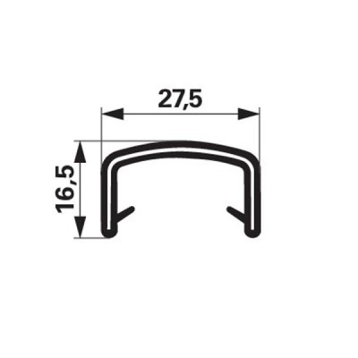 Kantenschutzprofil aus PVC mit Metalleinlage - Klemmbereich 17-19 mm