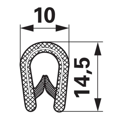 Kantenschutzprofil aus PVC mit Metalleinlage - Klemmbereich 1-4 mm