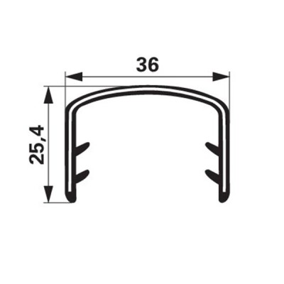 Kantenschutzprofil aus PVC mit Metalleinlage - Klemmbereich 28-32 mm