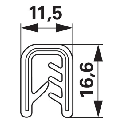 Kantenschutzprofil aus PVC mit Metalleinlage - Klemmbereich 4-6 mm