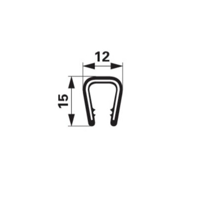 Kantenschutzprofil aus PVC mit Metalleinlage - Klemmbereich 6-8 mm