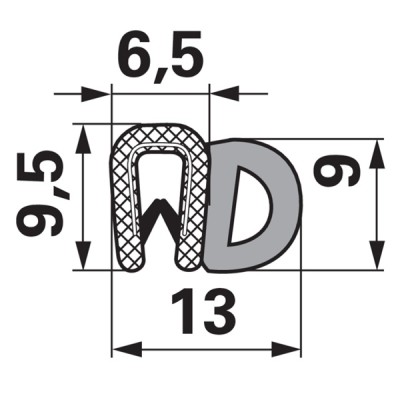 Kanntenschutz mit Moosgummi Dichtungsprofil - Klemmbereich 1-2 mm