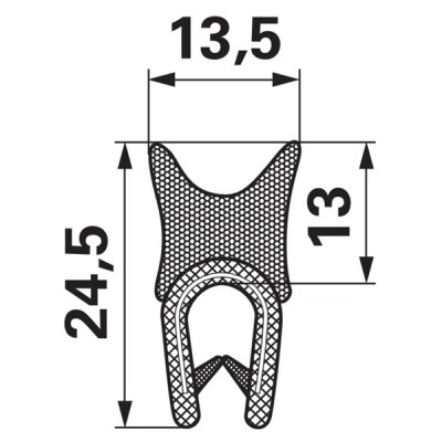 Kanntenschutz mit Moosgummi Dichtungsprofil - Klemmbereich 1-4 mm