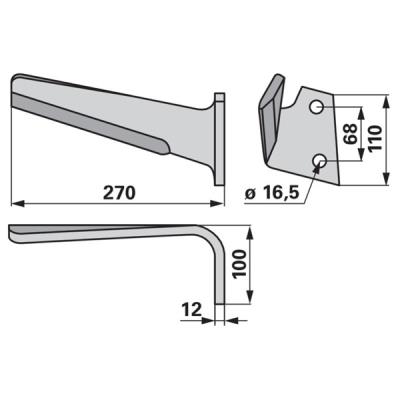 Kreiseleggenzinken rechts zu Kuhn 525.494.00/525.494.10