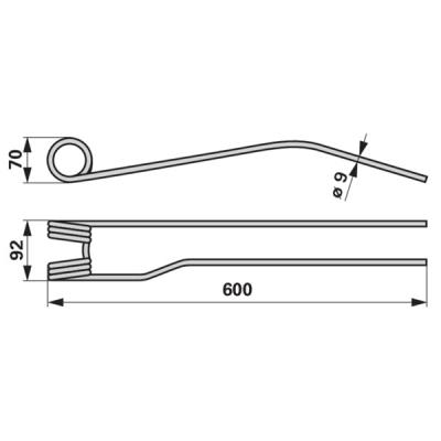 Kreiselschwaderzinken links VF16640595.86 zu Deutz-Fahr