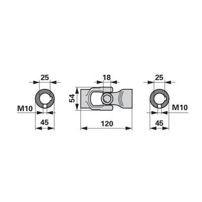 Kreuzgelenk L = 120 mm 06230075 zu Deutz-Fahr