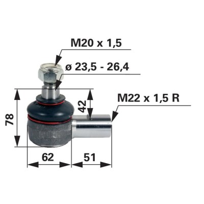 Kugelgelenk 3427168M2 zu Massey Ferguson