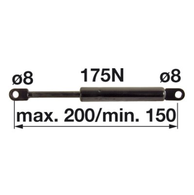 Gasdruckfeder Gasdruckdämpfer Tür für Mauser, Länge 320 mm, Mauser, Gasdruckfedern, Kabine