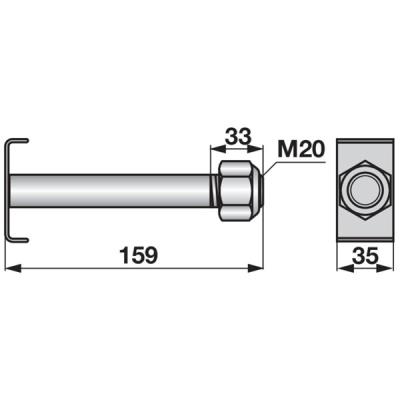 Messerschraube M20 x 2,5 mit Mutter