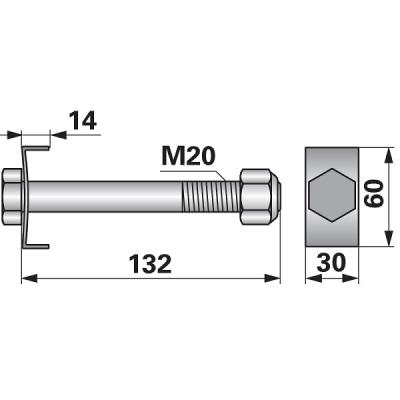 Messerschraube - Schraube 3000313 zu Aedes - Agrimaster Mulcher