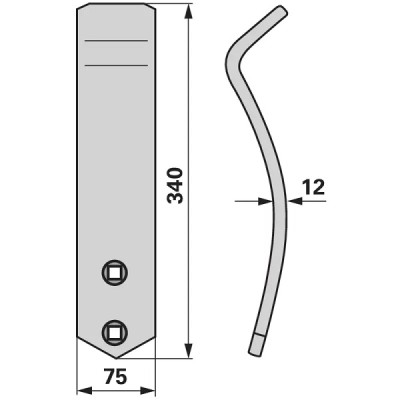 Mittelleitblech - Arbeitsbreite 75 mm