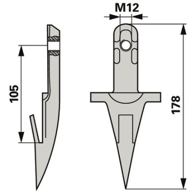 Moertl Einzelfinger Hoch- Florett für breite Klingen F419