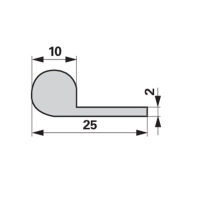 Moosgummi-Profile - Profilgummi - EPDM Qualität zum Klemmen 10 x 25 mm