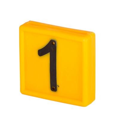 Nummernblock Standard 10 Stück Ziffer 1 gelb