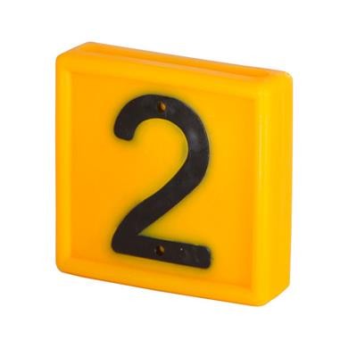Nummernblock Standard 10 Stück Ziffer 2  gelb