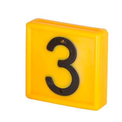 Nummernblock Standard 10 Stück Ziffer 3 gelb