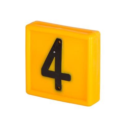 Nummernblock Standard 10 Stück Ziffer 4 gelb