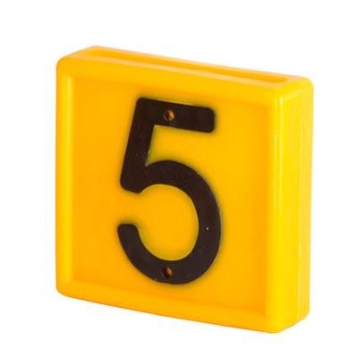 Nummernblock Standard 10 Stück Ziffer 5 gelb