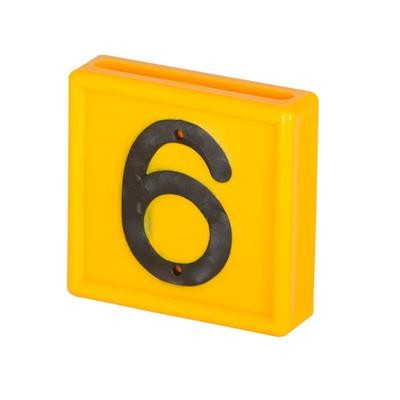 Nummernblock Standard 10 Stück Ziffer 6 gelb