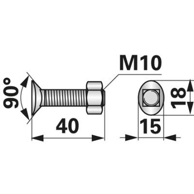 Planetenschraube M10x40 zu Hassia, Isaria und Lemken 10 Stück