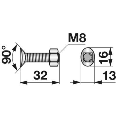 Planetenschraube M8x32 zu Feldherr und Einböck 10 Stück