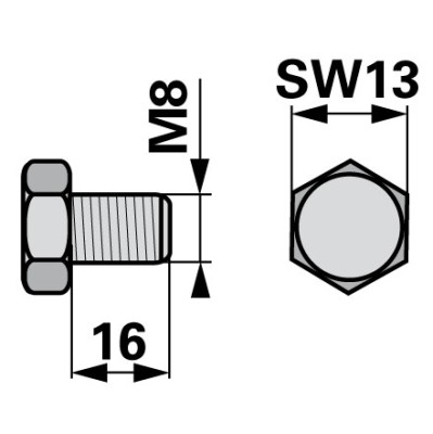 Reform Sechskantschraube M8  x 1 x 16 mm B331.130930