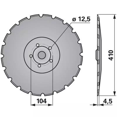 Säscheibe - Außendurchmesser: 410 mm - Lochkreis: 104 mm