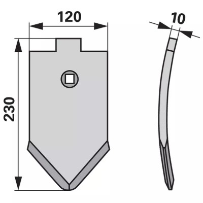 Scharspitze - Arbeitsbreite 120 mm - S = 10 mm