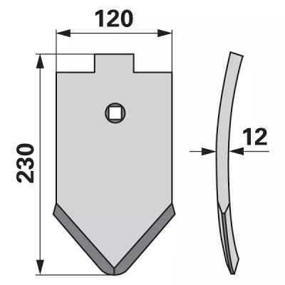 Scharspitze - Arbeitsbreite 120 mm - S = 12 mm
