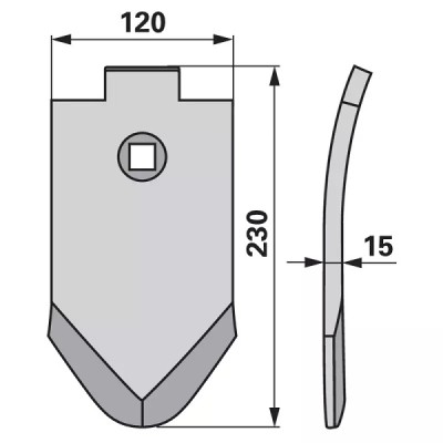 Scharspitze - Arbeitsbreite 120 mm - S = 15 mm