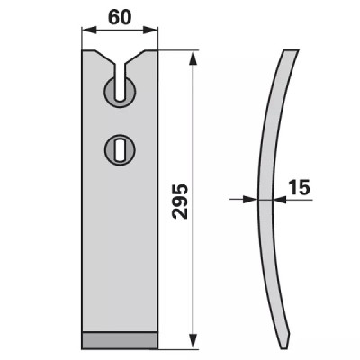 Scharspitze - Arbeitsbreite 60 mm - S = 15 mm