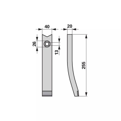 Scharspitze - Hartmetall - Arbeitsbreite 40 mm