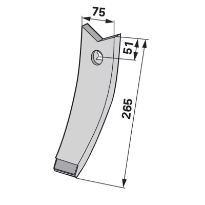 Scharspitze - Hartmetall - Arbeitsbreite 75 mm