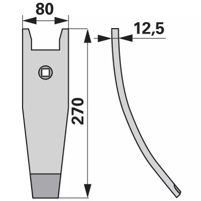 Scharspitze - hartmetallbestückt - Arbeitsbreite 80 mm
