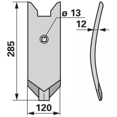 Scharspitze - beschichtet - Arbeitsbreite 120 mm